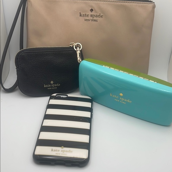 kate spade Accessories - Kate Spade Black and Cream Bag Set with Turquoise Case
